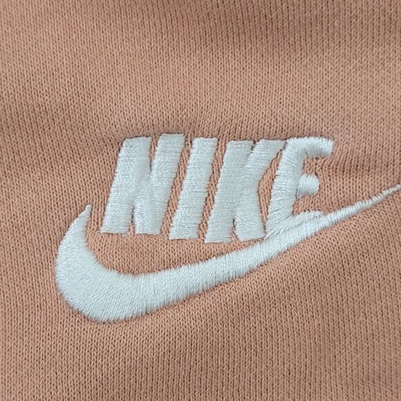 NIKE Swoosh Gym Shorts Women M/L Pink Peach Embroidered Logo - Picture 12 of 16